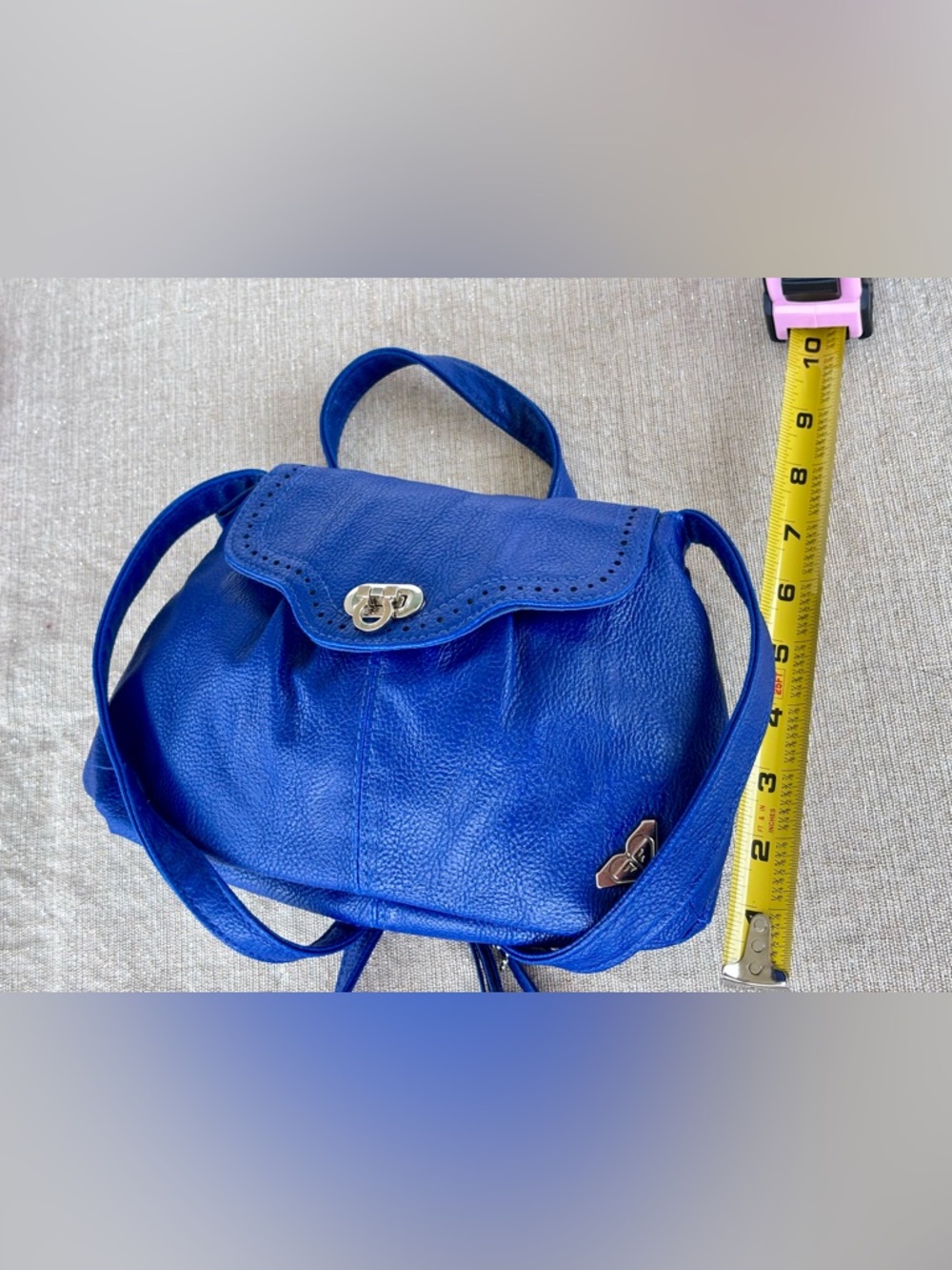 Roxy Blue Faux Leather Crossbody Bag Boho Slouchy Shoulder Purse - Picture 3 of 10